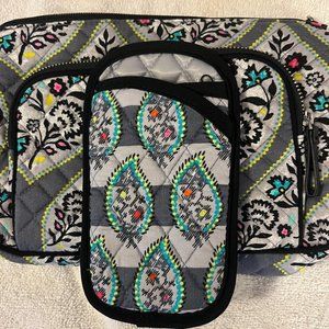 Heritage Leaf/Paisley Stripe Iconic RFID Little Hipster and Double Eyeglass Case